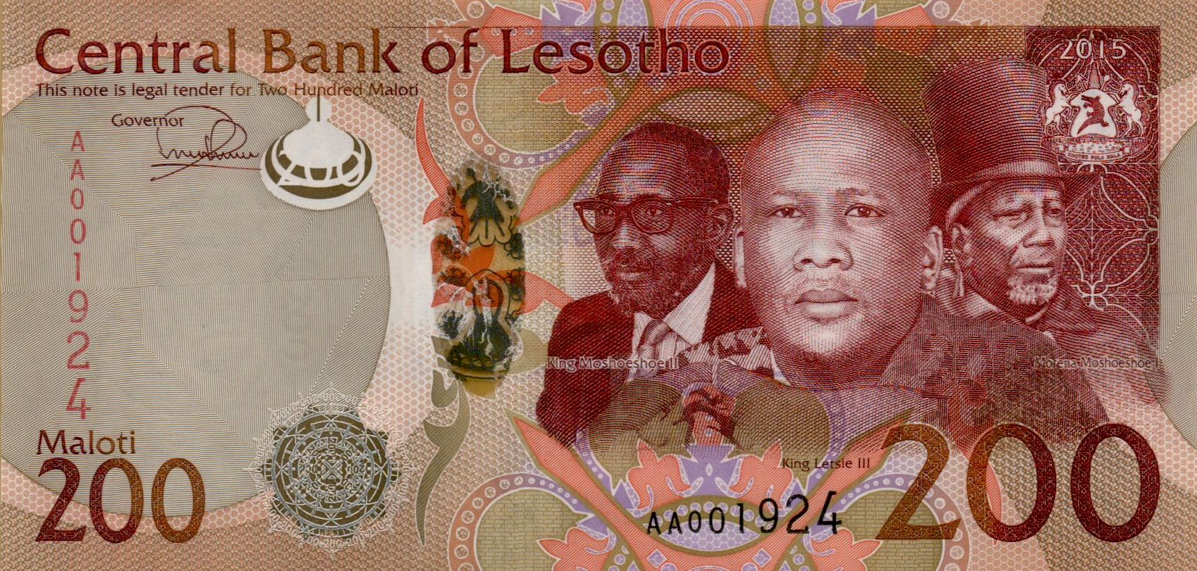 Lesotho 100 2015 UNC P-25